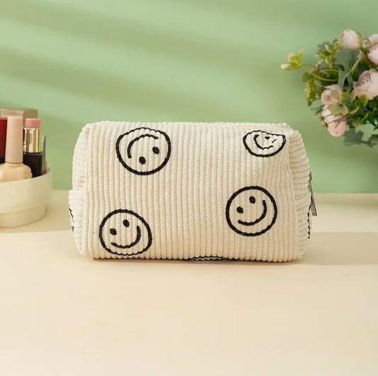 Make-uptasje met Smiley Print